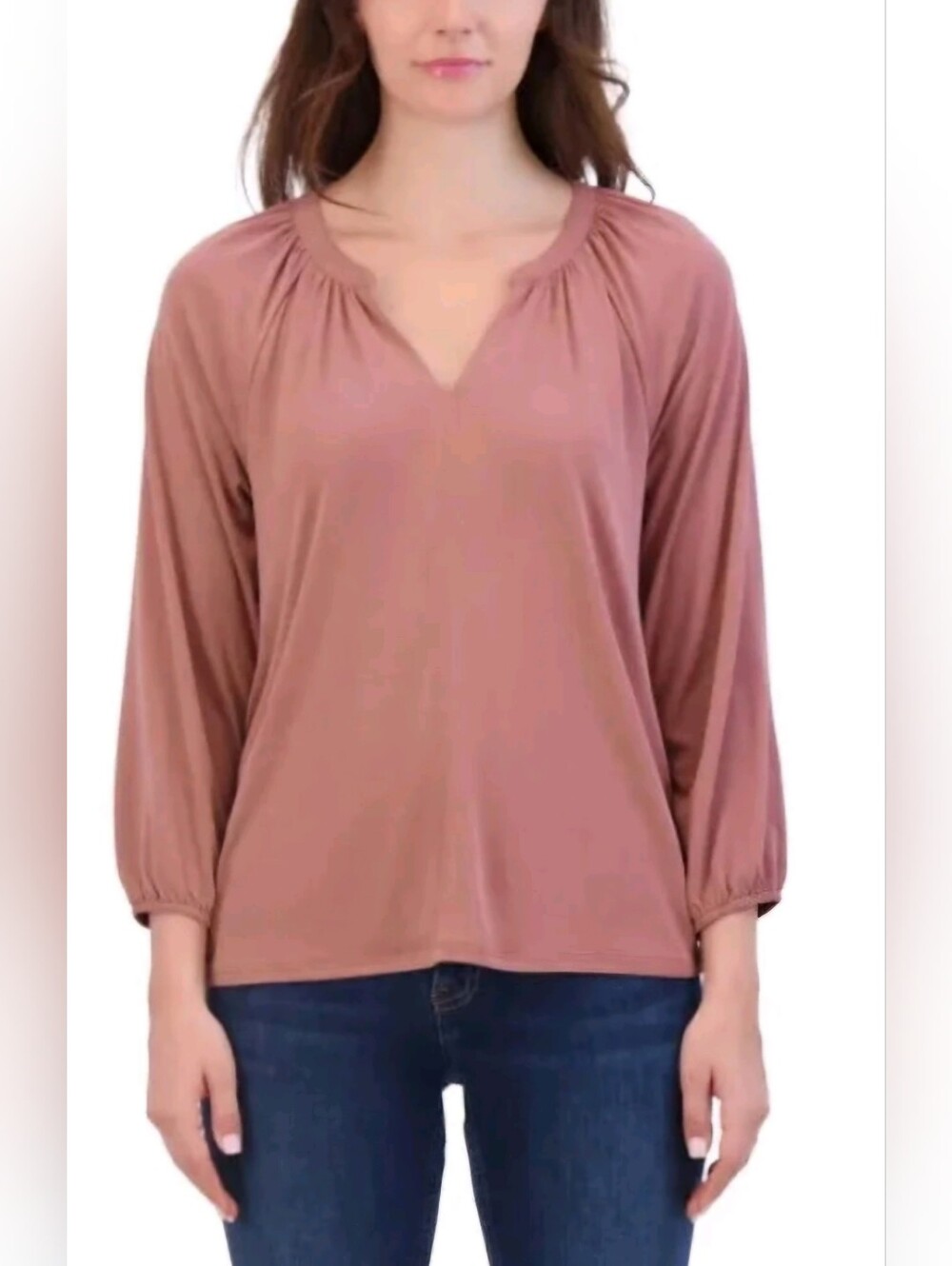 NEW! Lucky Brand Rose Brown 3/4 Sleeve Top Multiple Sizes